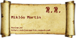 Miklós Martin névjegykártya