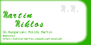 martin miklos business card