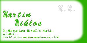 martin miklos business card
